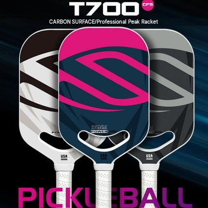 Yellow T700 Carbon Fiber Pickleball Paddle - 16mm Thick - Power Air Aerodynamic Design, PP Honeycomb Core, Ergonomic Grip, USAPA Approved Standard for Competitive Play