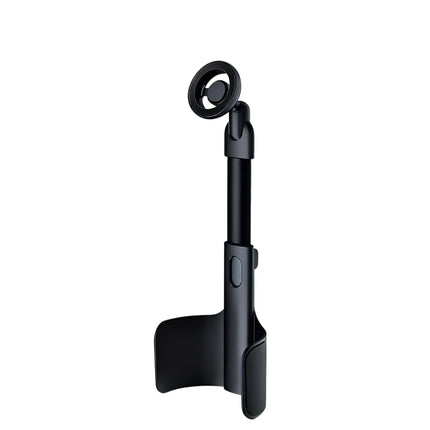 2-in-1 Magnetic Car Cup Holder Phone Mount - Adjustable Height Aluminum Alloy Cup Base with 360 Degree Rotation for Dashboard and Console, Universal Fit for Bottles and Navigation