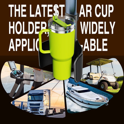 2-in-1 Magnetic Car Cup Holder Phone Mount - Adjustable Height Aluminum Alloy Cup Base with 360 Degree Rotation for Dashboard and Console, Universal Fit for Bottles and Navigation