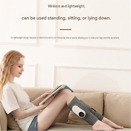 Grey （1 pair）Wireless Air Compression Leg Calf Massager with Heat - Rechargeable Kneading Relaxation Wrap for Sore Muscles, Travel, Home and Office Use, Portable Design with Multiple Modes