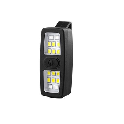 2 Pack Black Mini Clip Light - ABS Portable LED Safety Light with 7 Modes, USB-C Rechargeable, for Night Running, Cycling, Camping and Emergency Use