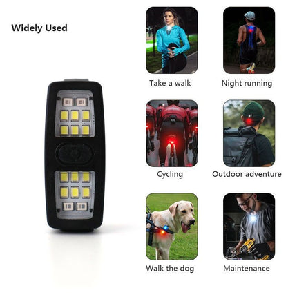 2 Pack Green Mini Clip Light - ABS Portable LED Safety Light with 7 Modes, USB-C Rechargeable, for Night Running, Cycling, Camping and Emergency Use