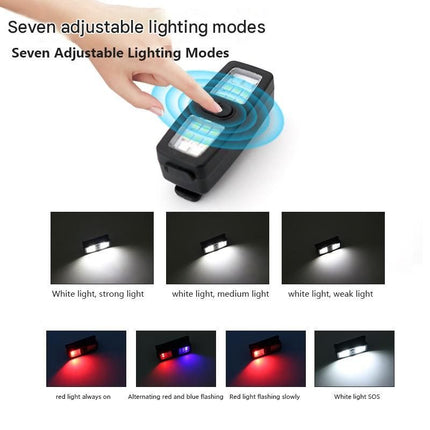 2 Pack Khaki Mini Clip Light - ABS Portable LED Safety Light with 7 Modes, USB-C Rechargeable, for Night Running, Cycling, Camping and Emergency Use