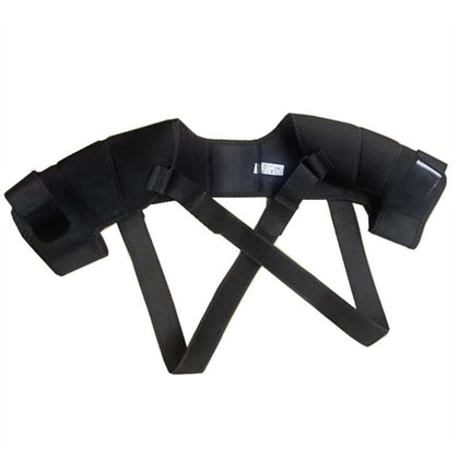 Black Large size Double Shoulder Support Brace - Adjustable Posture Corrector with Breathable Mesh, Compression Therapy for Gym, Running, and Daily Activities