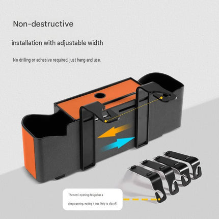 Black（1 pair）Multifunctional Car Seat Back Organizer - Nappa Leather Tissue Box Holder with Cup Holders and Hooks, Adjustable Rear Storage Rack for Road Trips