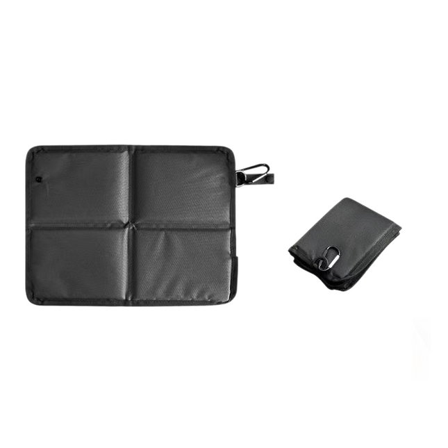 2 Pack Black Portable Foldable Outdoor Seat Cushion - Waterproof Oxford Cloth with Pearl Cotton Core, Lightweight 88g Design, Carabiner Clip for Hiking Camping Picnic Travel