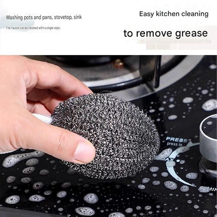 6 Pack Stainless Steel Scouring Pad with Hanging Loop - Heavy Duty Kitchen Scrubber for Pots Pans Sinks, Rust Resistant Spiral Woven Design, 30g Durable Cleaning Ball