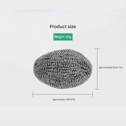 6 Pack Stainless Steel Scouring Pad with Hanging Loop - Heavy Duty Kitchen Scrubber for Pots Pans Sinks, Rust Resistant Spiral Woven Design, 30g Durable Cleaning Ball