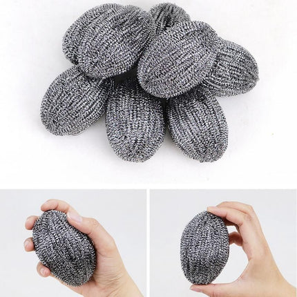 9 Pack Stainless Steel Scouring Pad with Hanging Loop - Heavy Duty Kitchen Scrubber for Pots Pans Sinks, Rust Resistant Spiral Woven Design, 30g Durable Cleaning Ball