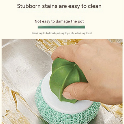 Cactus-shaped nano cleaning brush set with 3 pack yellow replacement heads and Yellow storage box - PP Material, Non-Scratch Design, Multi-Purpose Kitchen Scrubber for Pots, Pans and Dishes - Space Saving Storage, Easy Grip Ergonomic Shape