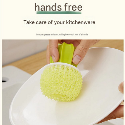 Cactus-shaped nano cleaning brush set with 3 pack yellow replacement heads and Yellow storage box - PP Material, Non-Scratch Design, Multi-Purpose Kitchen Scrubber for Pots, Pans and Dishes - Space Saving Storage, Easy Grip Ergonomic Shape