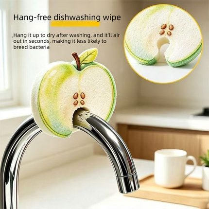 10 pack Cute Guava-shaped Wood Pulp Sponge - Compressed Kitchen Dishwashing Scrubber, Fast Foaming, Oil Resistant, Quick Drying, Eco Friendly Cellulose Cleaning Pad for Pots and Pans