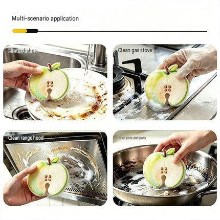 10 pack Cute Lemon-shaped Wood Pulp Sponge - Compressed Kitchen Dishwashing Scrubber, Fast Foaming, Oil Resistant, Quick Drying, Eco Friendly Cellulose Cleaning Pad for Pots and Pans