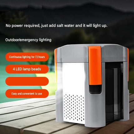 Saltwater Powered LED Camping Lantern - Emergency Light with 72 Hour Runtime, No Battery Required, Portable Outdoor Lamp for Disaster Prep, Fishing and Hiking