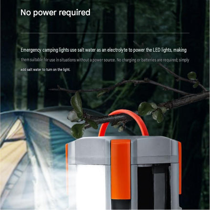 Saltwater Powered LED Camping Lantern - Emergency Light with 72 Hour Runtime, No Battery Required, Portable Outdoor Lamp for Disaster Prep, Fishing and Hiking