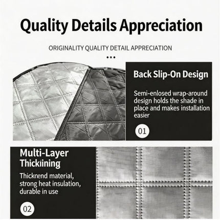 Silvery Reflective Steering Wheel Sun Shade Cover - Universal Fit Aluminum Foil Heat Shield, 43cm Diameter, Prevents Hot Steering Wheel, Easy Install, Foldable for Storage