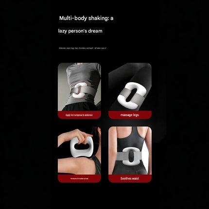 1 Pack Portable Fascia Ring Massager with Heat - 9 Speed Vibration, 40C Warmth, 2000mAh Battery, ABS Body, for Waist Abdomen Shoulder Neck Relaxation