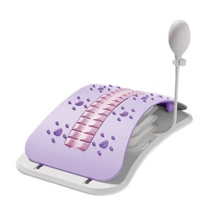 Purple Adjustable Lumbar Stretcher with Airbag - PP TPR Magnetic Surface, 53-120mm Height Range, Back Support for Home Yoga Relief