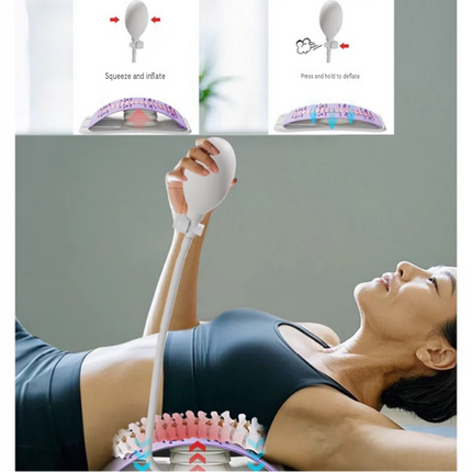 Blue Adjustable Lumbar Stretcher with Airbag - PP TPR Magnetic Surface, 53-120mm Height Range, Back Support for Home Yoga Relief