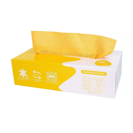 Yellow Disposable Microfiber Cleaning Cloths-Buy two get one free, so you'll receive three items in total - 20 Pack 20x20cm Polyester Kitchen Wipes, Lint-Free, Reusable, Wet & Dry Use, Easy Rinse Design