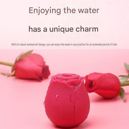 Black Rose Sucking Vibrator - Silicone & ABS, 10 Frequency Pulse Suction, Waterproof Rechargeable Clitoral Massager for Women