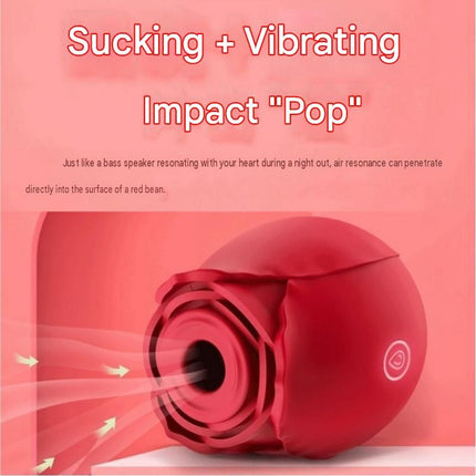 Pink Rose Sucking Vibrator - Silicone & ABS, 10 Frequency Pulse Suction, Waterproof Rechargeable Clitoral Massager for Women