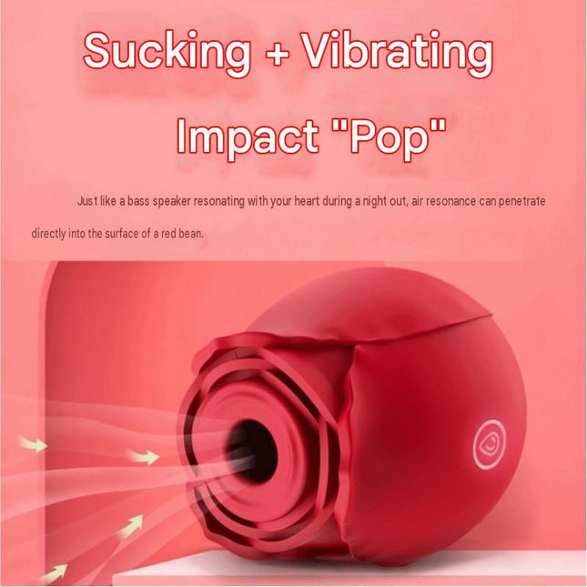 Pink Rose Sucking Vibrator - Silicone & ABS, 10 Frequency Pulse Suction, Waterproof Rechargeable Clitoral Massager for Women