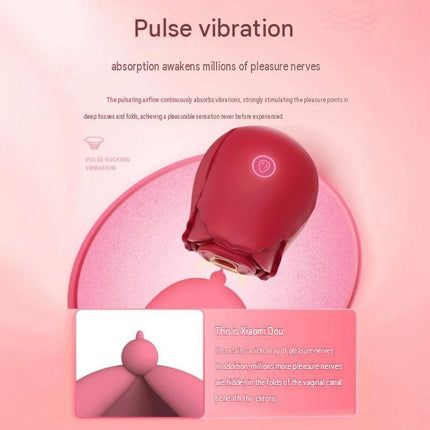 Pink Rose Sucking Vibrator - Silicone & ABS, 10 Frequency Pulse Suction, Waterproof Rechargeable Clitoral Massager for Women