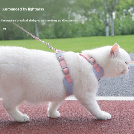 Blue XS Size Adjustable Cat Harness and Leash Set - Escape Proof H-Shape Design, Breathable Polyester, Soft Padding, Outdoor Walking Safety
