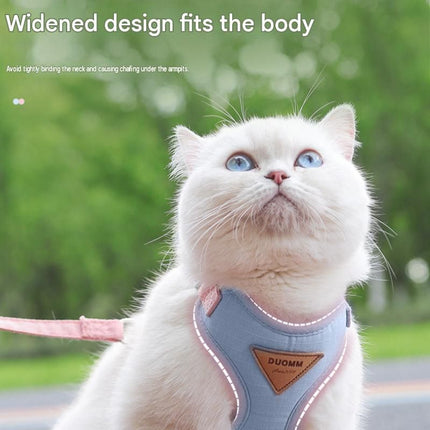 Beige S Size Adjustable Cat Harness and Leash Set - Escape Proof H-Shape Design, Breathable Polyester, Soft Padding, Outdoor Walking Safety