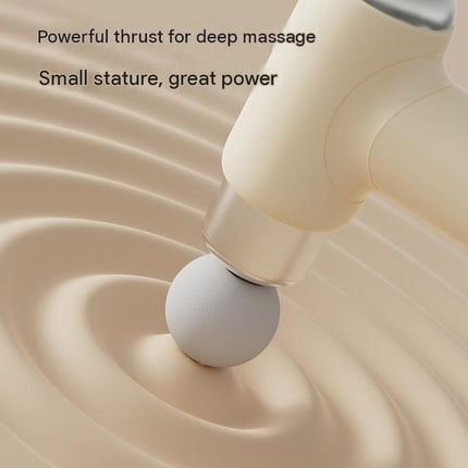 Mini Massage Gun - Portable Percussion Massager with  10 x 2.8 cm massage head and 4  Heads , USB-C Rechargeable Muscle Relief Device for Neck, Back, Legs - Compact White Handheld Deep Tissue Vibrator for Women & Travel