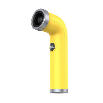 Yellow Handheld Bladeless High-Speed Fan - 100 Speed Levels, LED Display, USB-C Rechargeable Portable Mini Fan for Travel, Commute & Outdoor - Lightweight 169g Personal Cooling Device with Safe Air Intake