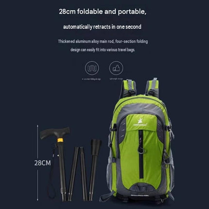 Black 2 pack Foldable Hiking Cane - Adjustable Aluminium Walking Stick with Non-Slip Handle, 85-95cm Height Range, Portable Trekking Pole for Seniors, Travel & Outdoor Support - Lightweight 260g Mobility Aid