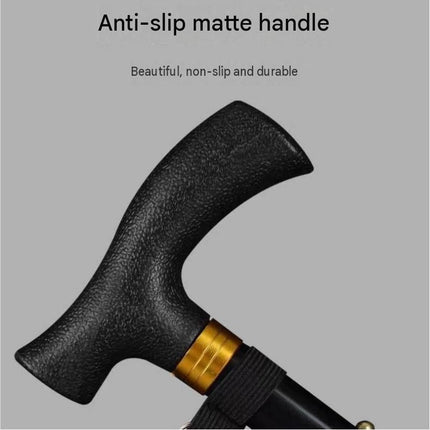Black 2 pack Foldable Hiking Cane - Adjustable Aluminium Walking Stick with Non-Slip Handle, 85-95cm Height Range, Portable Trekking Pole for Seniors, Travel & Outdoor Support - Lightweight 260g Mobility Aid