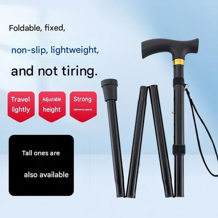 Red 2 pack Foldable Hiking Cane - Adjustable Aluminium Walking Stick with Non-Slip Handle, 85-95cm Height Range, Portable Trekking Pole for Seniors, Travel & Outdoor Support - Lightweight 260g Mobility Aid