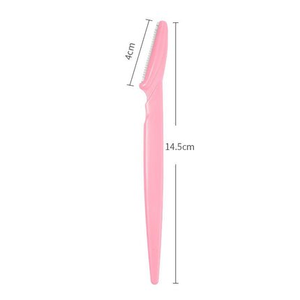 12 Pack Pink Eyebrow Razor Trimmer - Stainless Steel Blade with Safety Guard - Non-Slip Ergonomic Handle for Precise Shaping, Face & Body Hair Removal, Travel Friendly Beauty Tool with Protective Cap