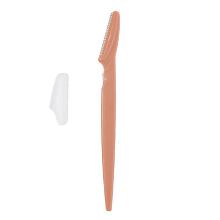 12 Pack Coffee Eyebrow Razor Trimmer - Stainless Steel Blade with Safety Guard - Non-Slip Ergonomic Handle for Precise Shaping, Face & Body Hair Removal, Travel Friendly Beauty Tool with Protective Cap