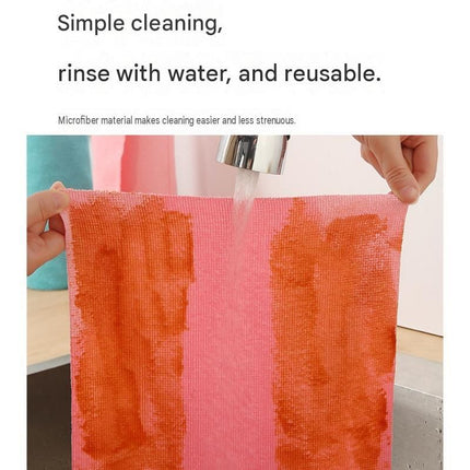 3 Pack Grey Microfiber Cleaning Cloth Roll - 25x25cm Thickened Absorbent Wipes - Lint Free Reusable Kitchen Towel for Dishes, Fruit, Countertops - Easy Tear Design, Multi Purpose Household Cleaning