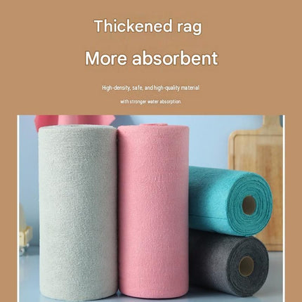 3 Pack Grey Microfiber Cleaning Cloth Roll - 25x25cm Thickened Absorbent Wipes - Lint Free Reusable Kitchen Towel for Dishes, Fruit, Countertops - Easy Tear Design, Multi Purpose Household Cleaning