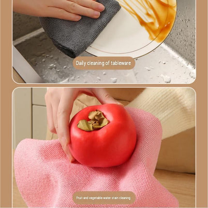 3 Pack Grey Microfiber Cleaning Cloth Roll - 25x25cm Thickened Absorbent Wipes - Lint Free Reusable Kitchen Towel for Dishes, Fruit, Countertops - Easy Tear Design, Multi Purpose Household Cleaning