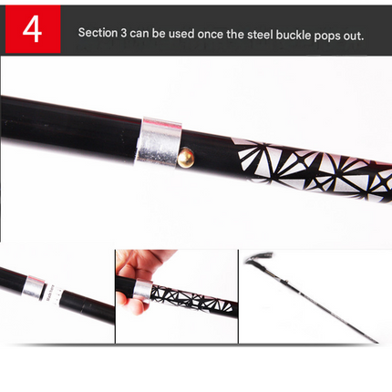Black Foldable Hiking Poles with Black Carry Bag - Aluminium Alloy Trekking Sticks - External Lock, EVA Grip, Tungsten Tip, Adjustable 95-110cm, Lightweight Walking Sticks for Camping and Travel