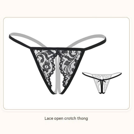 Two White Lace Lingerie Set*2  - Adjustable Strappy Babydoll and Open Crotch G-String- Sheer Mesh Nightwear with Bow Detail and Back Clip Closure for Intimate Occasions