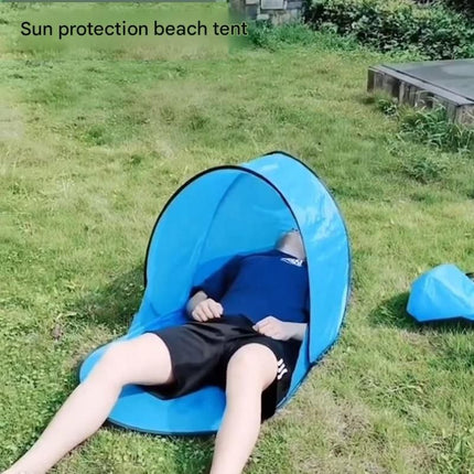 White Pop Up Beach Tent - Silver Coated Sun Shelter with Instant Setup, Lightweight Portable Shade for Camping Fishing Park, 142x72x67cm