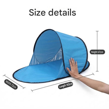 White Pop Up Beach Tent - Silver Coated Sun Shelter with Instant Setup, Lightweight Portable Shade for Camping Fishing Park, 142x72x67cm