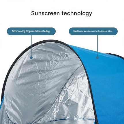 Red Pop Up Beach Tent - Silver Coated Sun Shelter with Instant Setup, Lightweight Portable Shade for Camping Fishing Park, 142x72x67cm