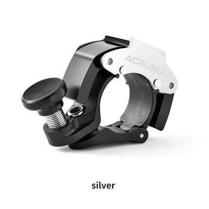 2 Pack Silver Mini Bicycle Bell - Lightweight Aluminium Alloy Handlebar Ring with Crisp Sound, Compact Safety Horn for Road and Mountain Bikes