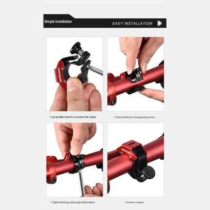 2 Pack Red Mini Bicycle Bell - Lightweight Aluminium Alloy Handlebar Ring with Crisp Sound, Compact Safety Horn for Road and Mountain Bikes