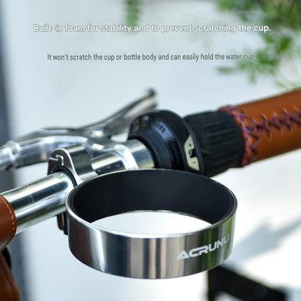 Silver Aluminium Alloy Bicycle Cup Holder - Adjustable Handlebar Mount for Coffee Bottles, Universal Drink Rack for E-Bikes Motorcycles Road Bikes