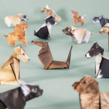 2 Pack Dog pattern DIY 3D Paper animal Origami Kit -  Sheets Foldable animal Craft Set - Creative Desktop Decoration, Kids Art Activity and Stress Relief Toy - Unique Pet Lover Gift