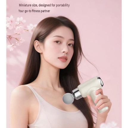 Black Mini Massage Gun with 9 Heads - 6 Speed Percussion Massager, Portable Muscle Relaxation Device, USB Rechargeable Handheld Deep Tissue Vibrator for Gym Travel Office